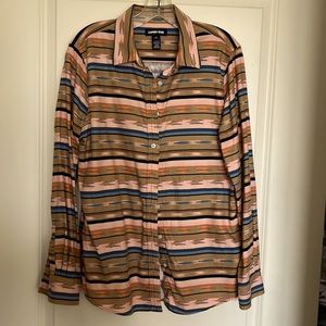 Lands End western print shirt